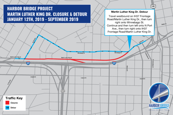 Martin Luther King Dr. Closure & Detour Map | January 2019