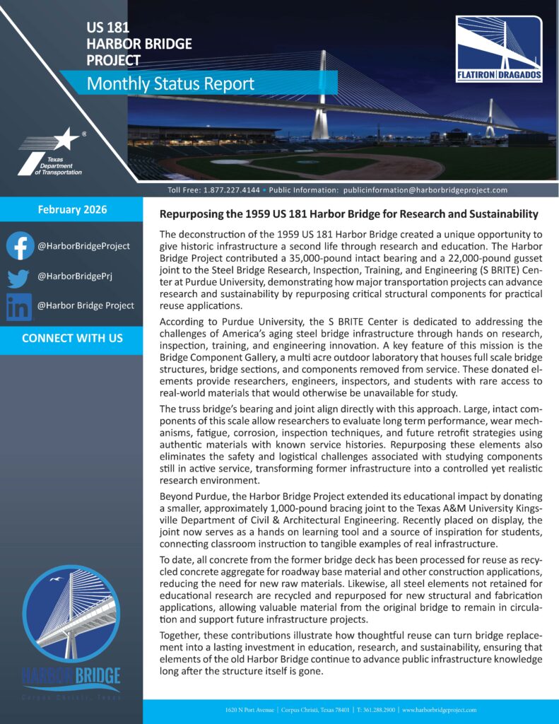 February Monthly Status Report 2026 - Harbor Bridge Project